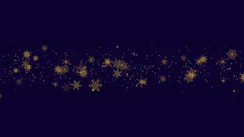New Year frame with gold snowflakes on blue background. Christmas and New Year Video stock 294620197
