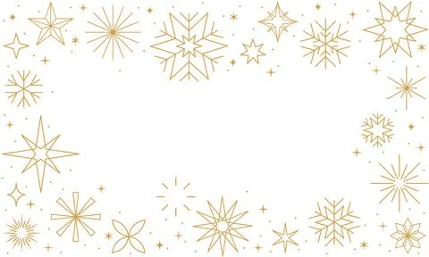 New Year frame, holidays background, gold decoration border イラスト素材