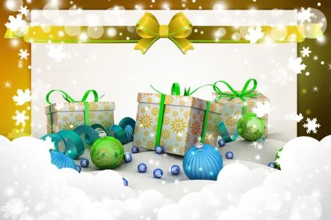 New year gift box with bubbles Illustrazione stock