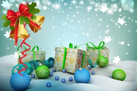 New year gift box with bubbles Illustrazione stock