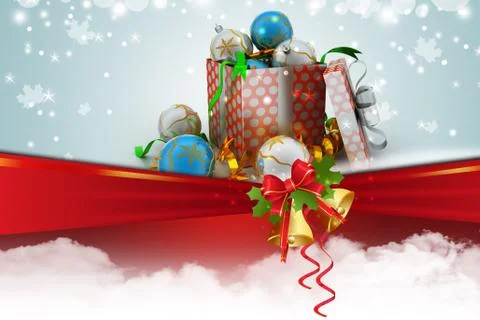 New year gift box with bubbles Stock Illustration