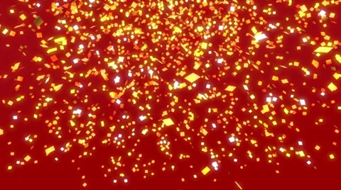 New year gold paper falling loop hd720 動画素材 37985617
