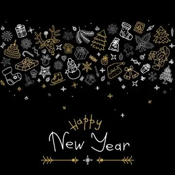 New year gold solver postcard.eps Illustrazione stock