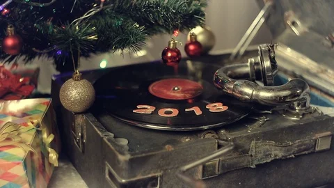 New year gramophone 2019 Vídeo Stock 96008571