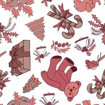 New year hand drawn pattern Stock Illustration