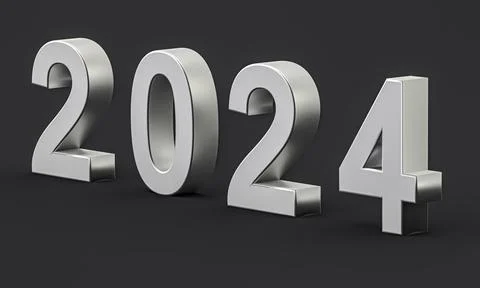 New year holidey concept in dark colors. Number 2024 Stock Illustration