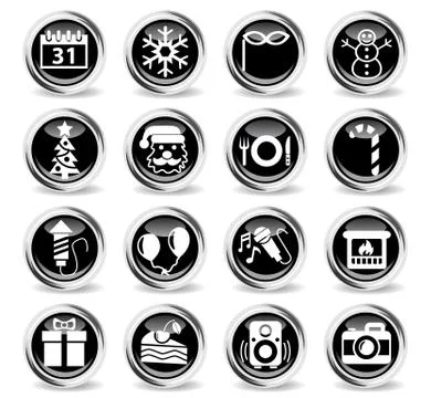 New year icon set Stock Illustration