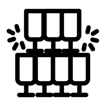 New year icon symbol- stack of champagne glasses icon イラスト素材