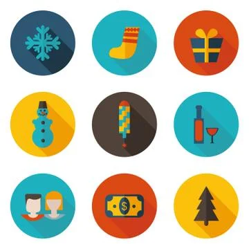 New year icons in vector format Stock Illustration
