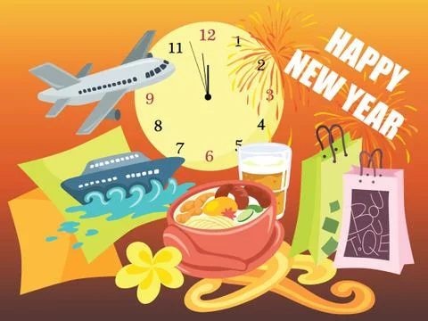 New Year Illustration Theme Stock Illustration