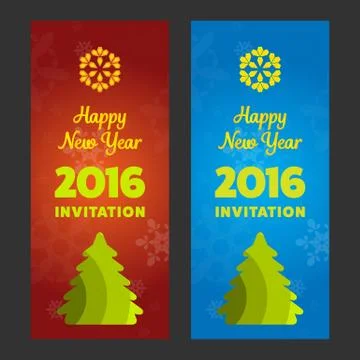 New year invitation 2016 Stock Illustration