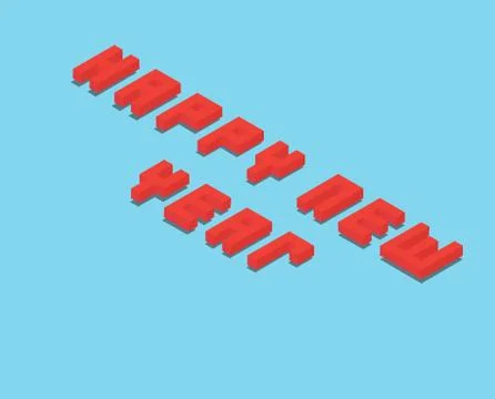 New Year Isometric Stock Illustration