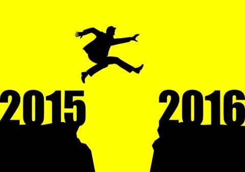 New Year Jump Stock Illustration