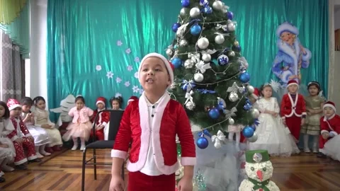 New Year in kindergarten. Stock Footage 256013448