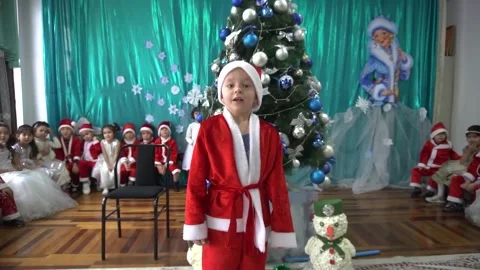 New Year in kindergarten. Stock Footage 256013471