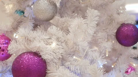 New year, light background. New Year mood, Christmas tree, Christmas tree toys.  Stock Footage 99257749