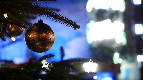 New year, light background. New Year mood, Christmas tree, Christmas tree toys.  Stock Footage 99258832