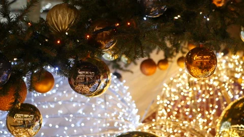 New year, light background. New Year mood, Christmas tree, Christmas tree toys.  Stock Footage 99259748