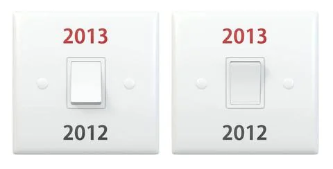 New year light switch 2012 2013 New year light switch 2012 2013, isolated ... Stock Photos