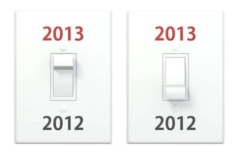 New year light switch 2012 2013 New year light switch 2012 2013, isolated ... Stock Photos