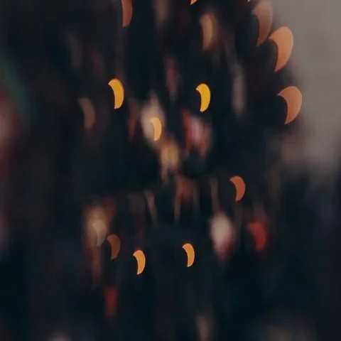 New Year lights in bokeh in the form of a crescent moon Video stock 69536129