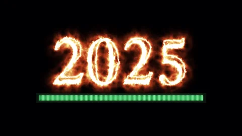New year is Loading 2024 to 2025 with cold to Fire Effects New Year festive.. Stock Footage 294737848
