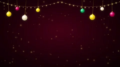 New Year Loop Celebration Background with Glowing Lights and Hanging Balls Видео 348223764