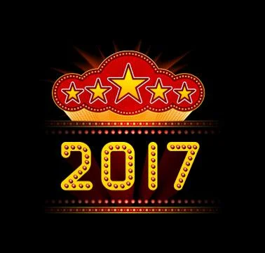 New Year marquee 2017 Stock Illustration
