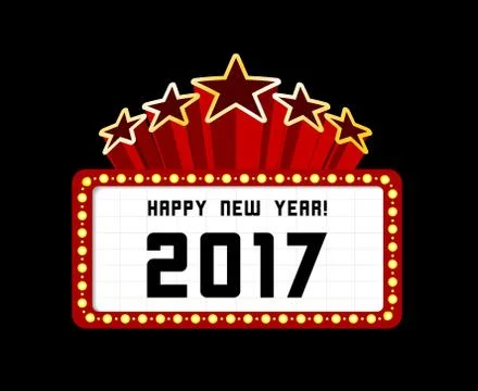 New Year marquee 2017 Stock Illustration