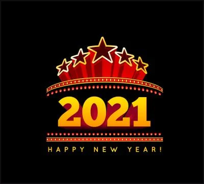 New Year marquee 2021. Vector illustration Stock Illustration