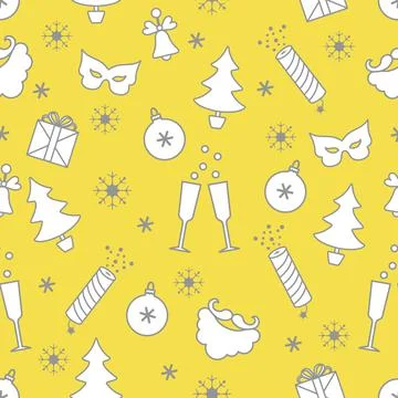 New Year Merry Christmas pattern gift, Santa Illustrazione stock