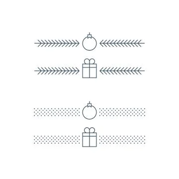 New Year minimalistic text separator, Christmas theme linear border. Xmas dec 스톡 일러스트