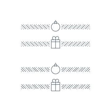 New Year minimalistic text separator, Christmas theme linear border. Xmas dec 스톡 일러스트