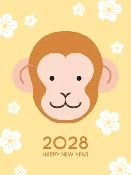 New Year of the Monkey Cartoon design Stock-Illustration