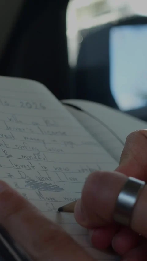 New Year, New Goals. Planning personal 2026 goals and resolutions... Stock Footage 344455099