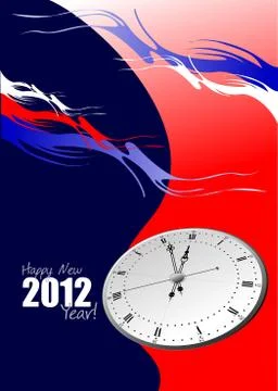 New year night with a clock Stock Illustration