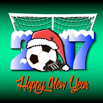 New Year numbers 2017 and soccer ball Stock Illustration
