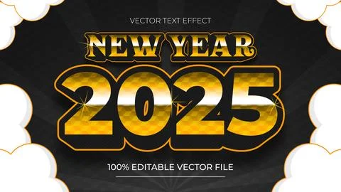 New year offers 3d text effect and editable text effect with luxury color Stock Illustration