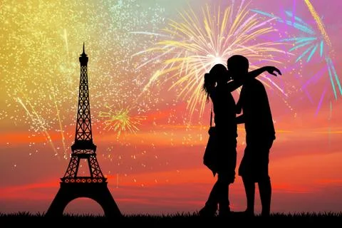 New Year in Paris 스톡 일러스트