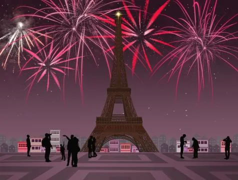 New year in Paris 스톡 일러스트