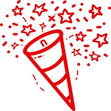 New year party doodle elements, party horns isolated over white background Stock Illustration