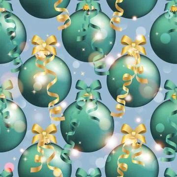 New year pattern with ball. christmas wallpaper Stock Illustration