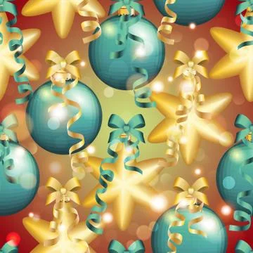 New year pattern with ball. christmas wallpaper Stock Illustration