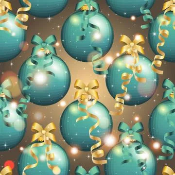 New year pattern with ball. christmas wallpaper Stock Illustration