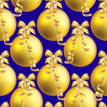 New year pattern with ball. christmas wallpaper with bow and ribbon. 스톡 일러스트