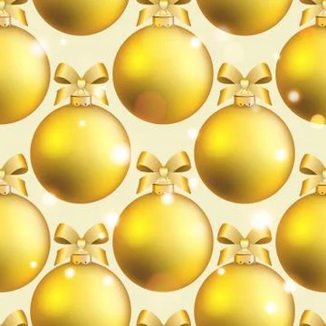 New year pattern with ball. christmas wallpaper with bow and ribbon. 스톡 일러스트