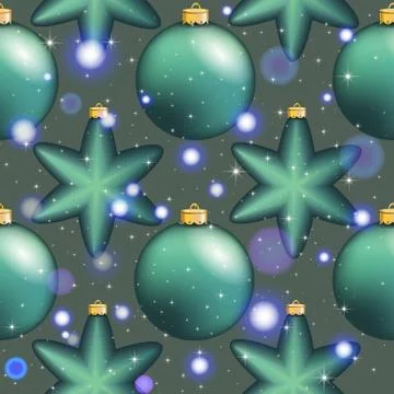 New year pattern with ball. christmas wallpaper Stock Illustration
