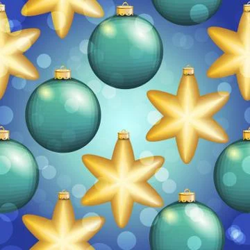 New year pattern with ball. christmas wallpaper Stock Illustration