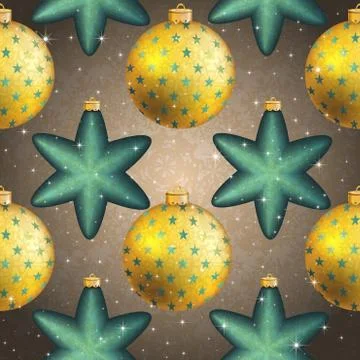 New year pattern with ball. christmas wallpaper Stock Illustration