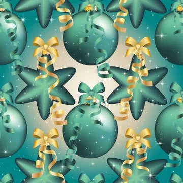 New year pattern with ball. christmas wallpaper Stock Illustration
